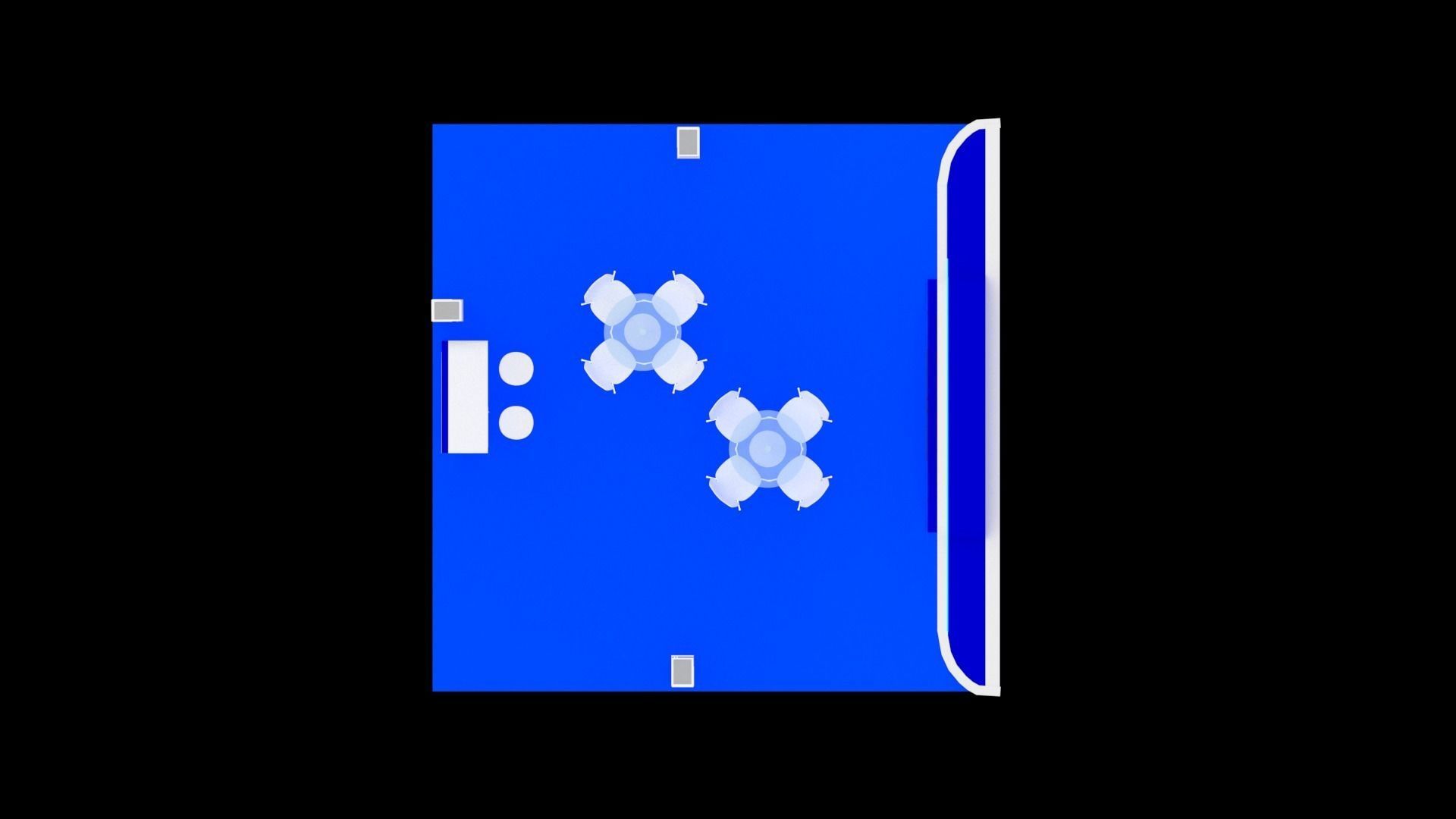 Booth Exhibition Design size 6x6 m three sides open Low-poly 3D model_4