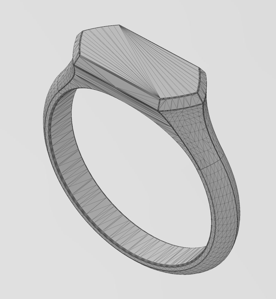 Thin Hexagonal slot signet ring US sizes 5to9 3D print model_14