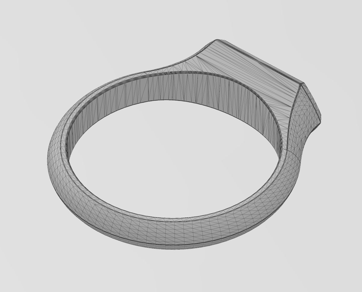 Thin Hexagonal slot signet ring US sizes 5to9 3D print model_15
