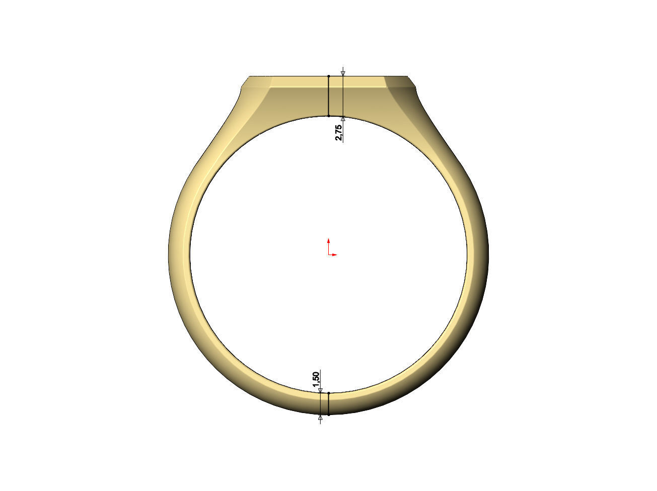 Thin Hexagonal slot signet ring US sizes 5to9 3D print model_6