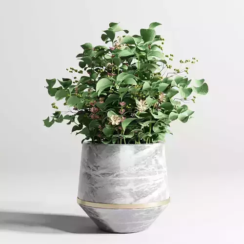 Bouquet 11 vase marble 3D model