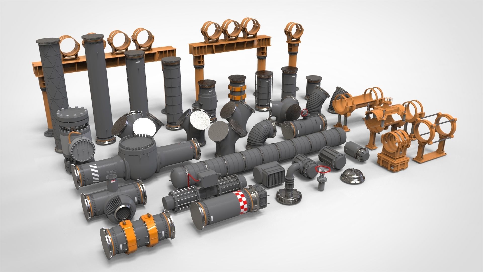 sci fi tube 3D model_2