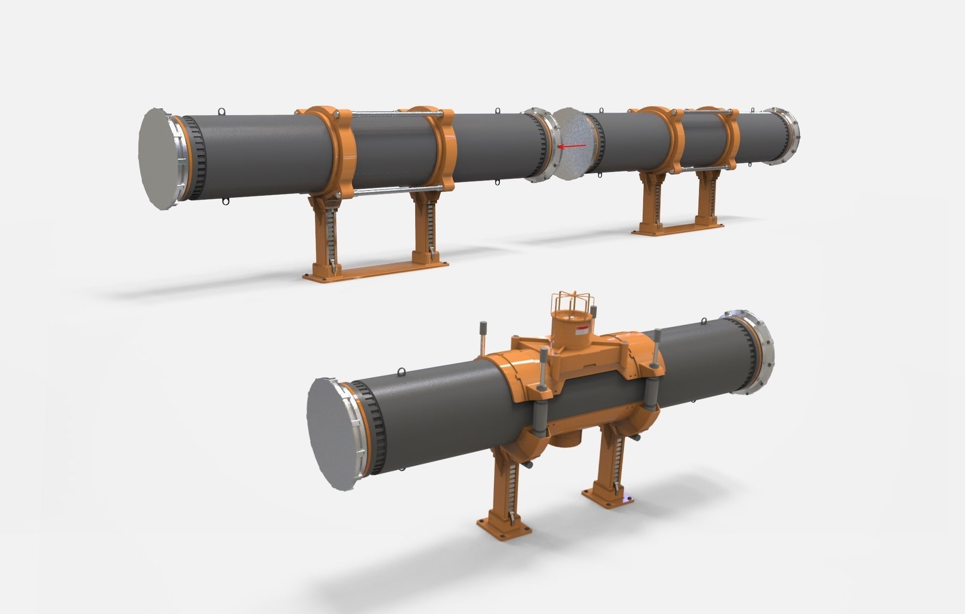 sci fi tube 3D model_7