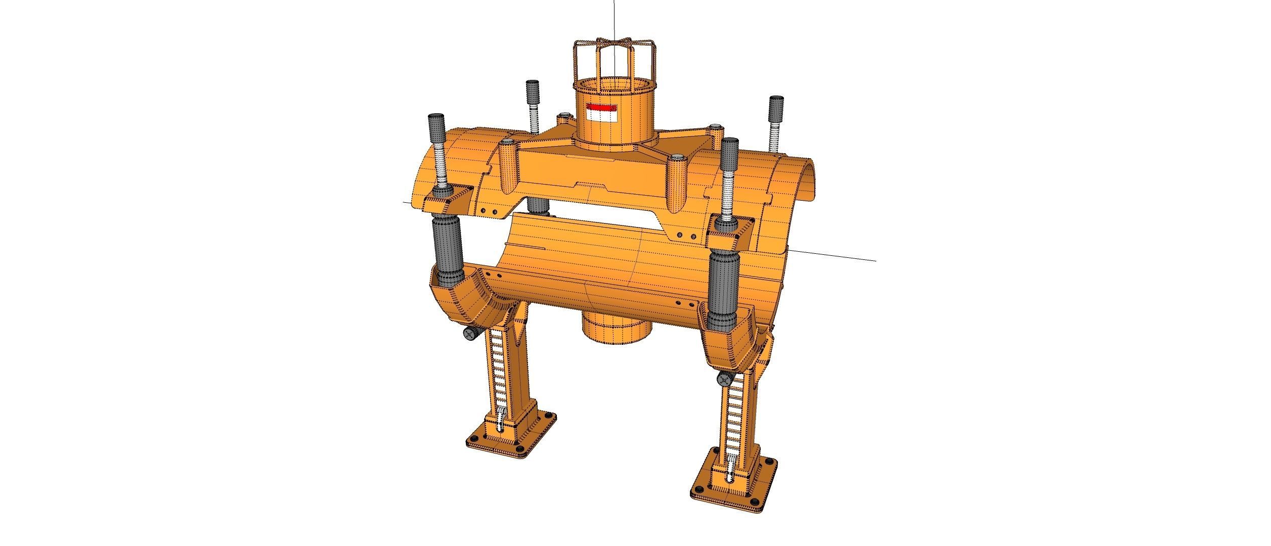 sci fi tube 3D model_35