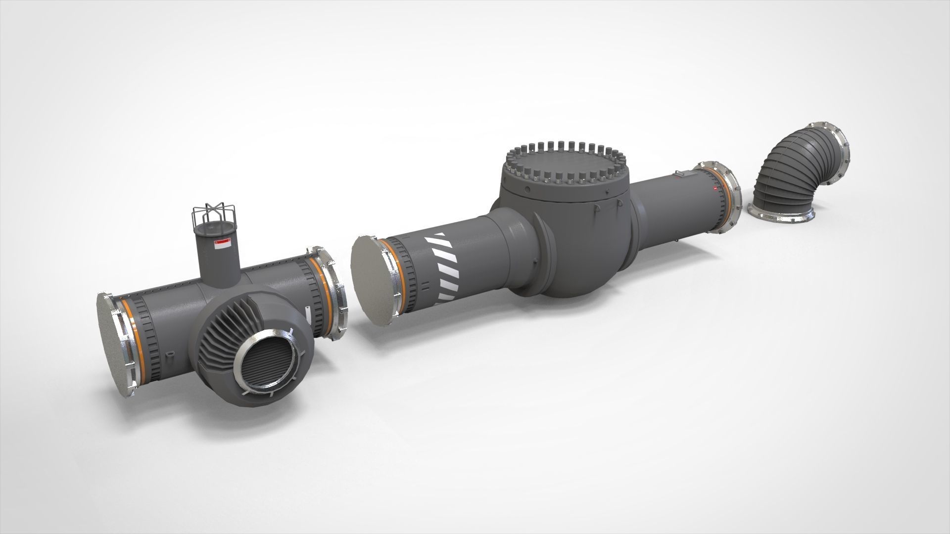 sci fi tube 3D model_18