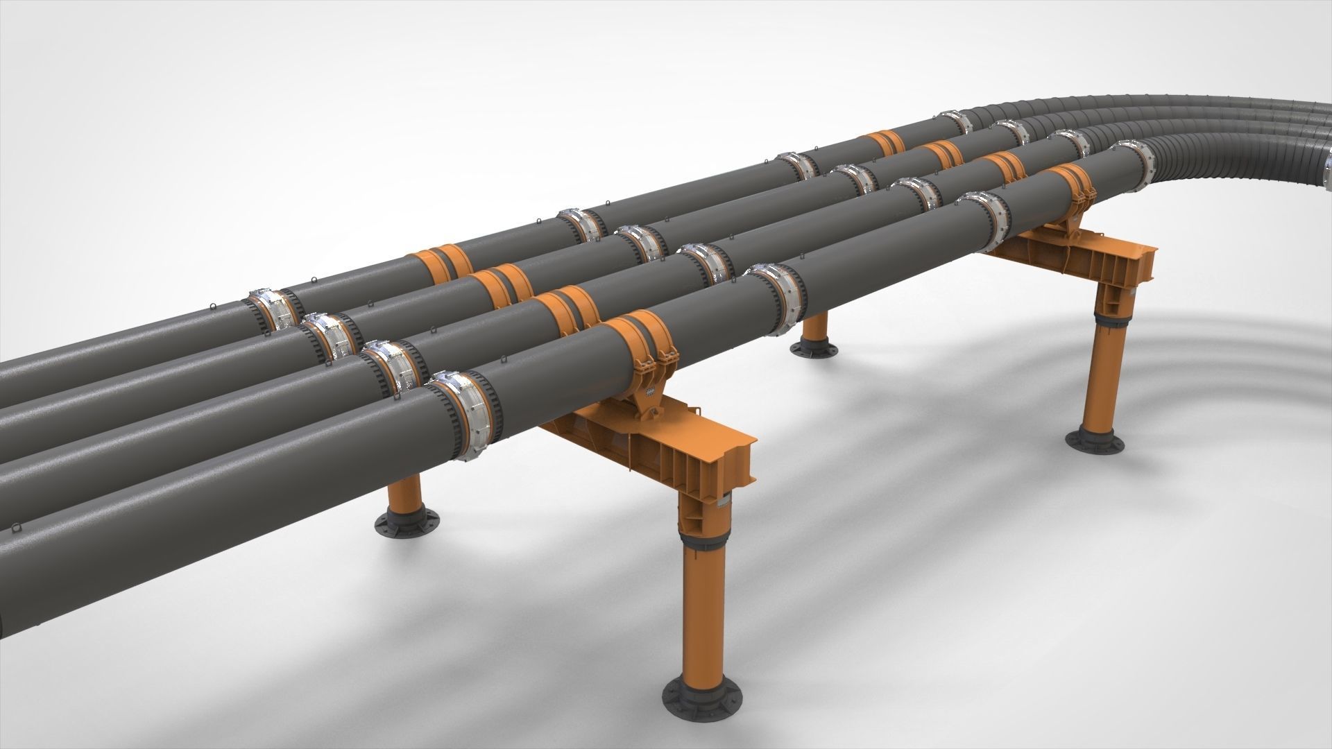 sci fi tube 3D model_5