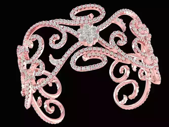 Luxury Filigree Diamond Bracelet for Women 2224