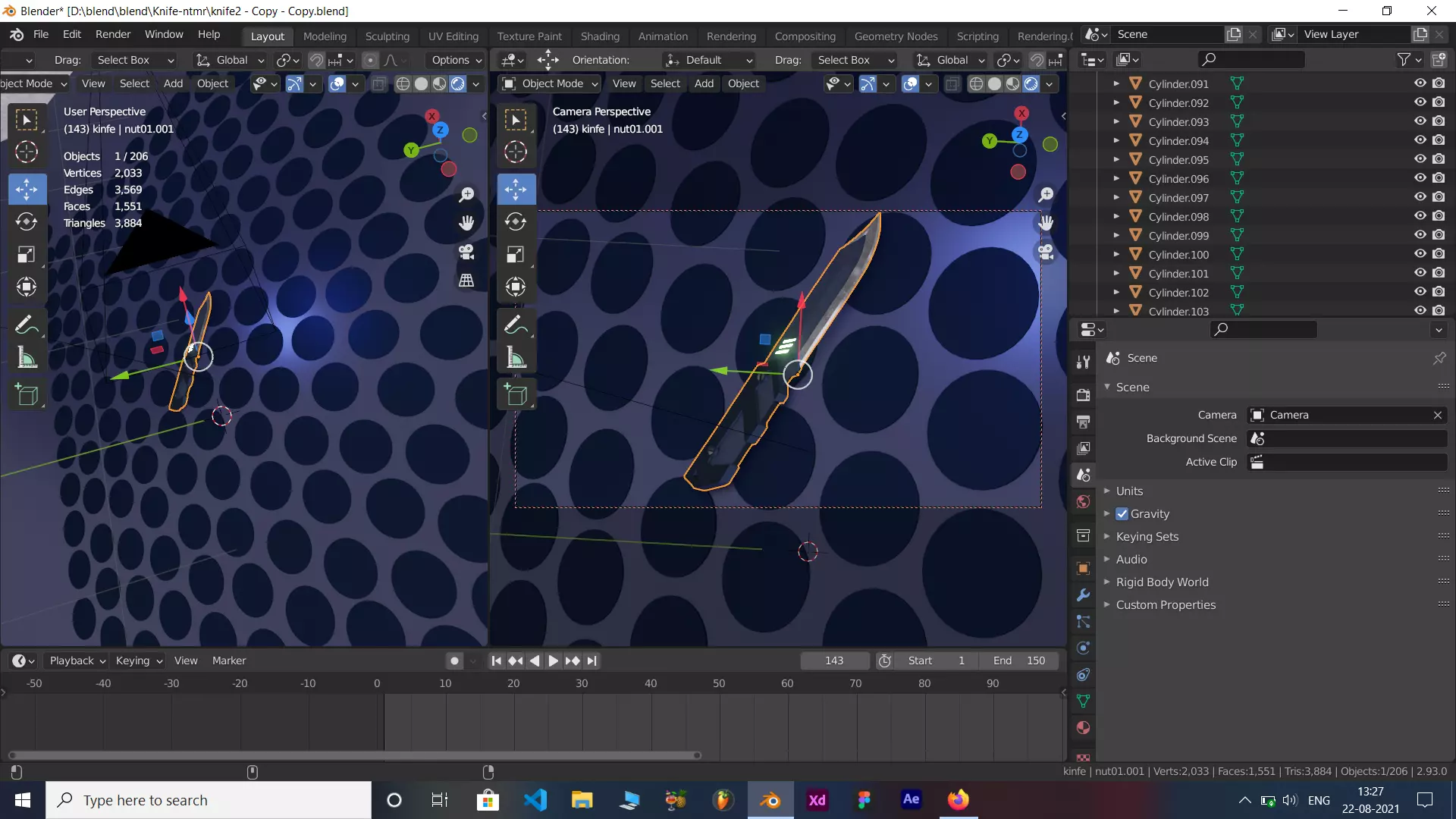 Lowpoly Single edge modern military Knife Low-poly 3D model_0