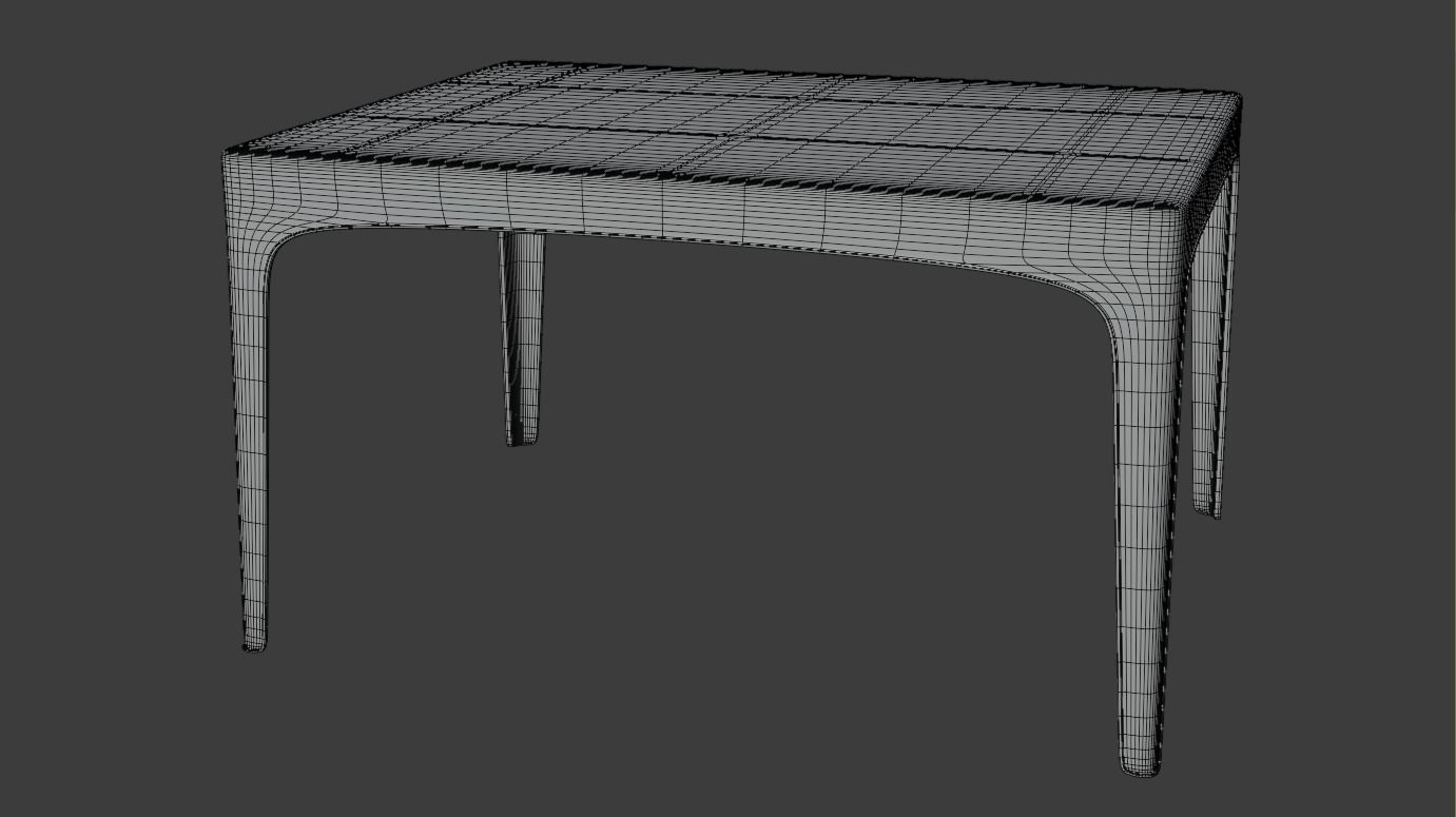 Plastic Table 3D model Low-poly 3D model_1