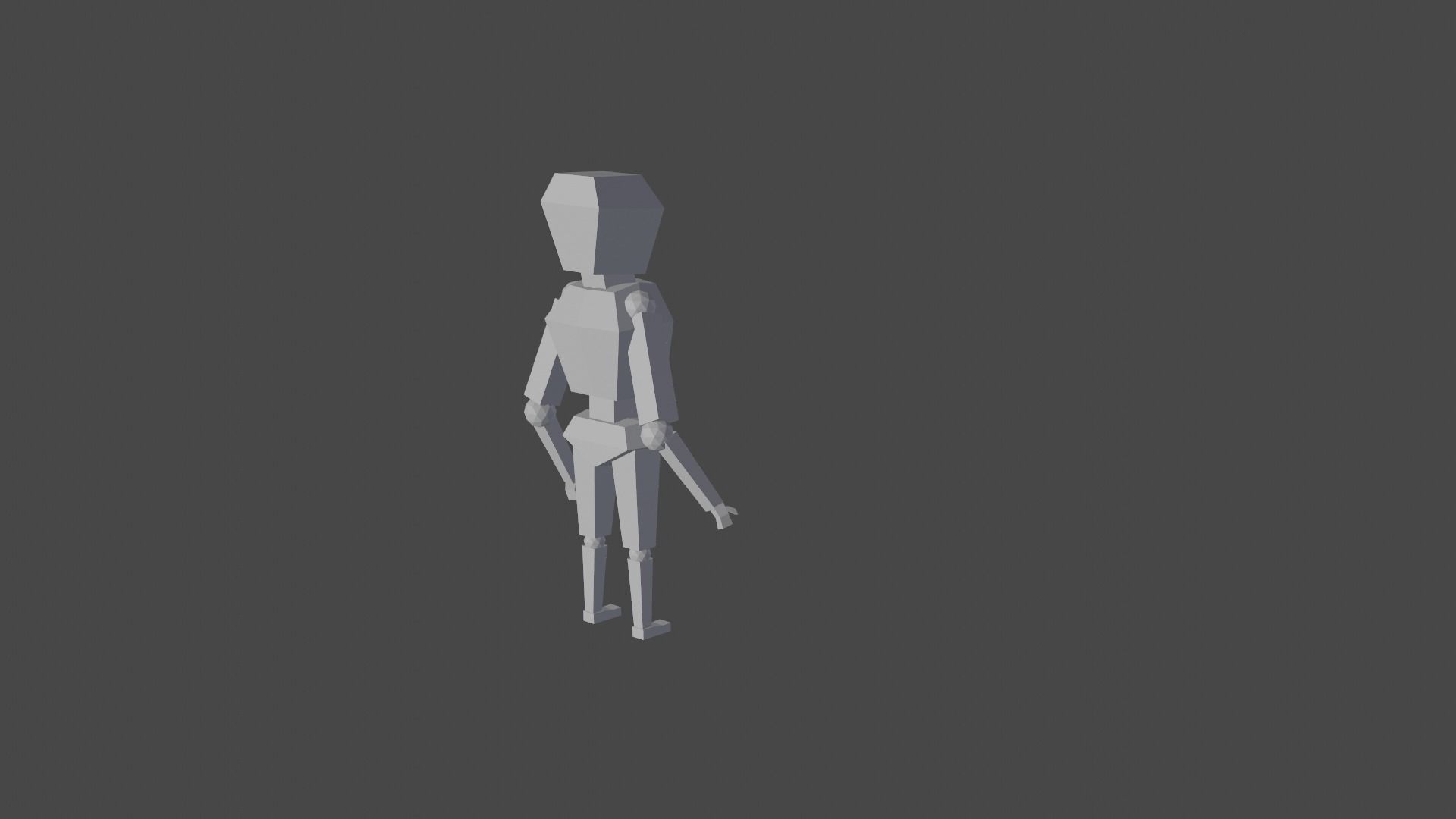 simple lol poly character with skeleton 3D model_1