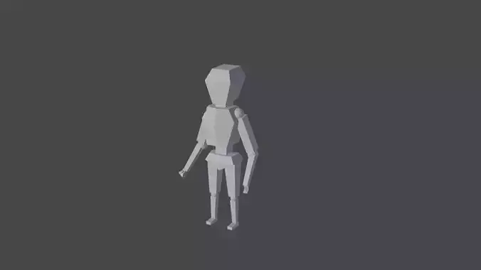 simple lol poly character with skeleton