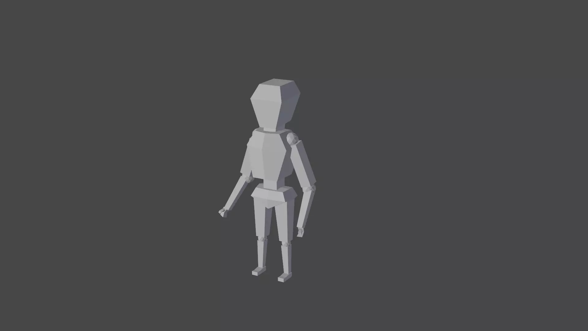 simple lol poly character with skeleton 3D model_0