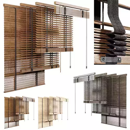 Wooden Blind 120cm 3D model