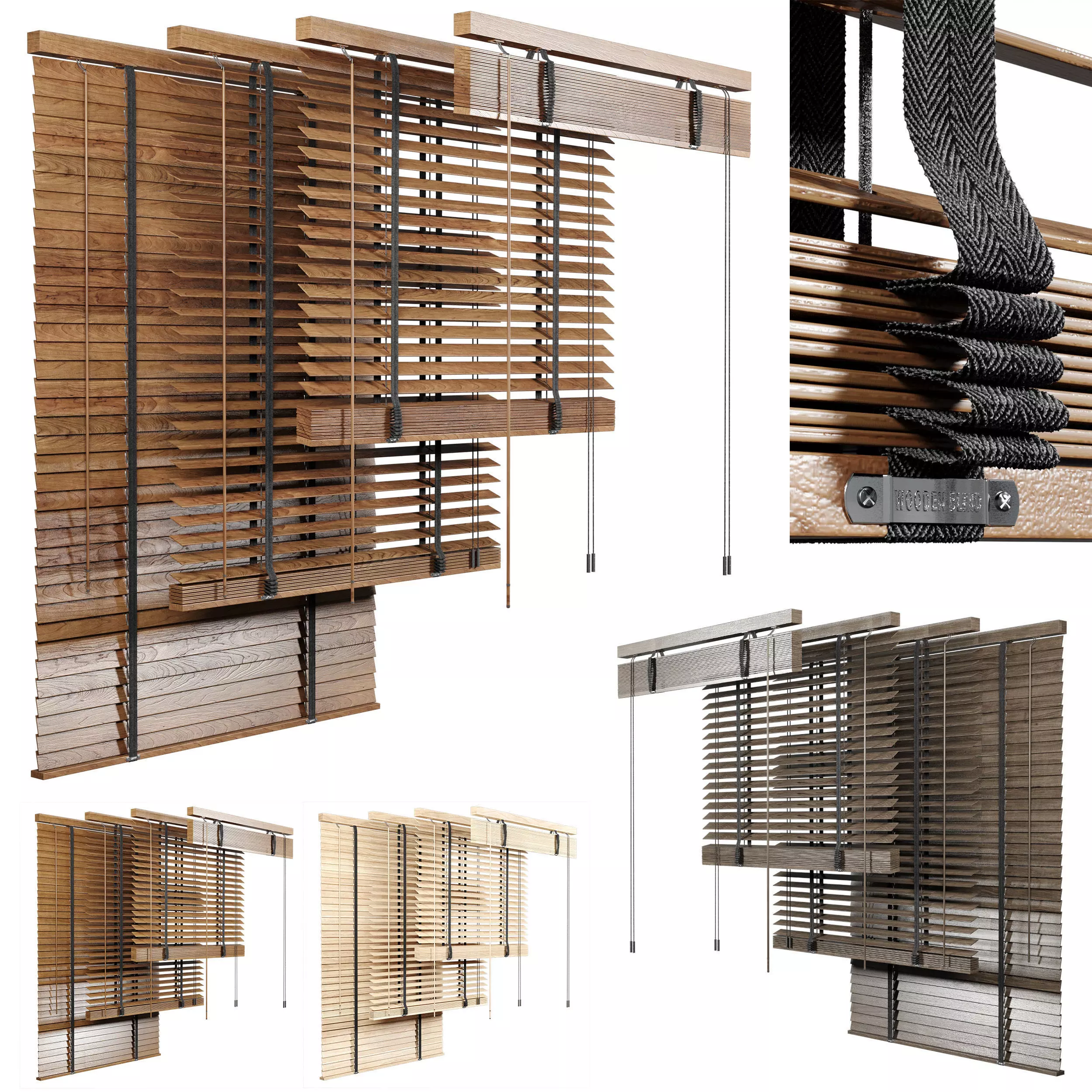 Wooden Blind 120cm 3D model