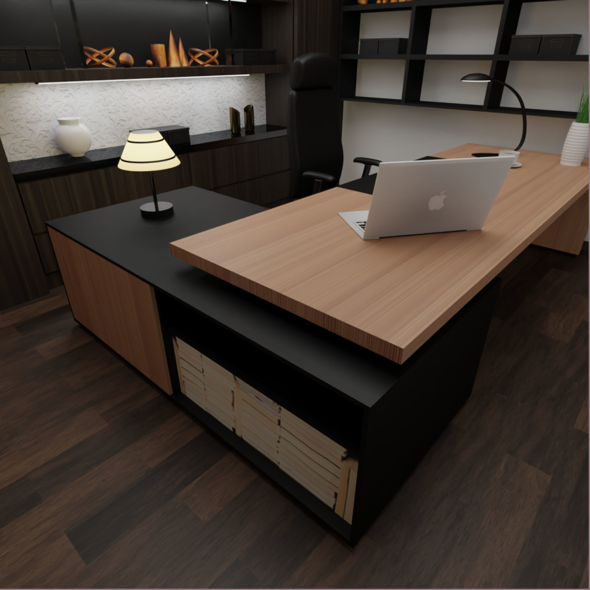 DESK OFFICE 3D model_2