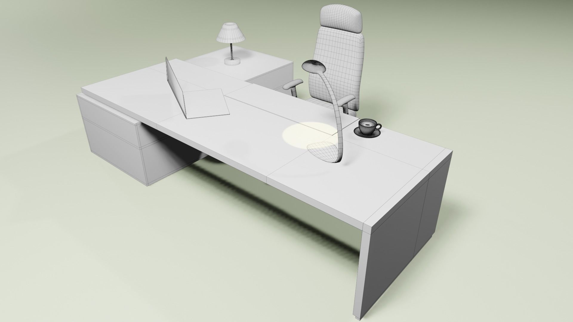 DESK OFFICE 3D model_6