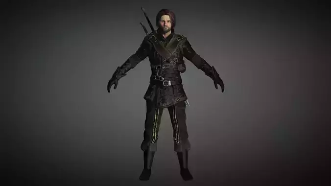 AAA Fantasy Male Character 01 Low-poly 3D model