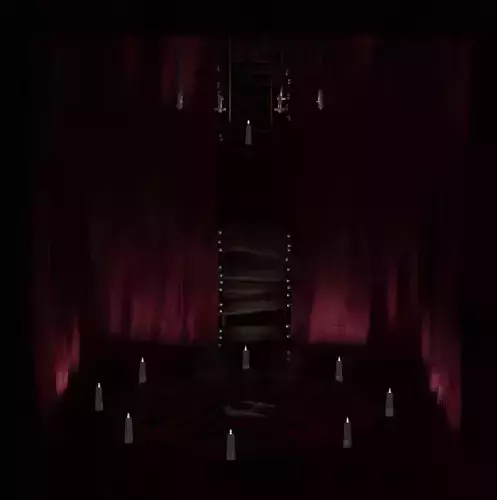eerie dark room for sacrifice necromancer 3D model
