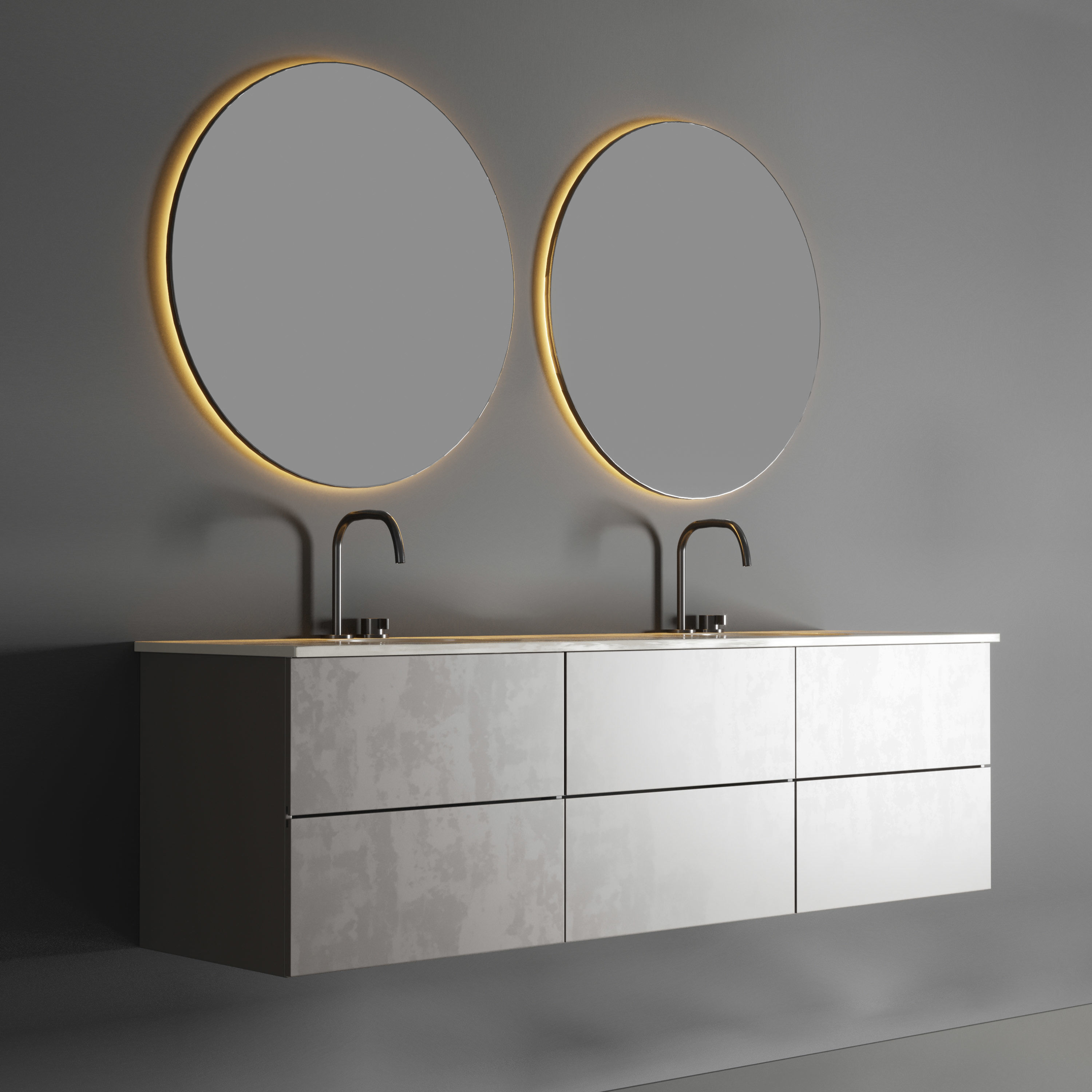 Bathroom furniture set 04 3D model_1