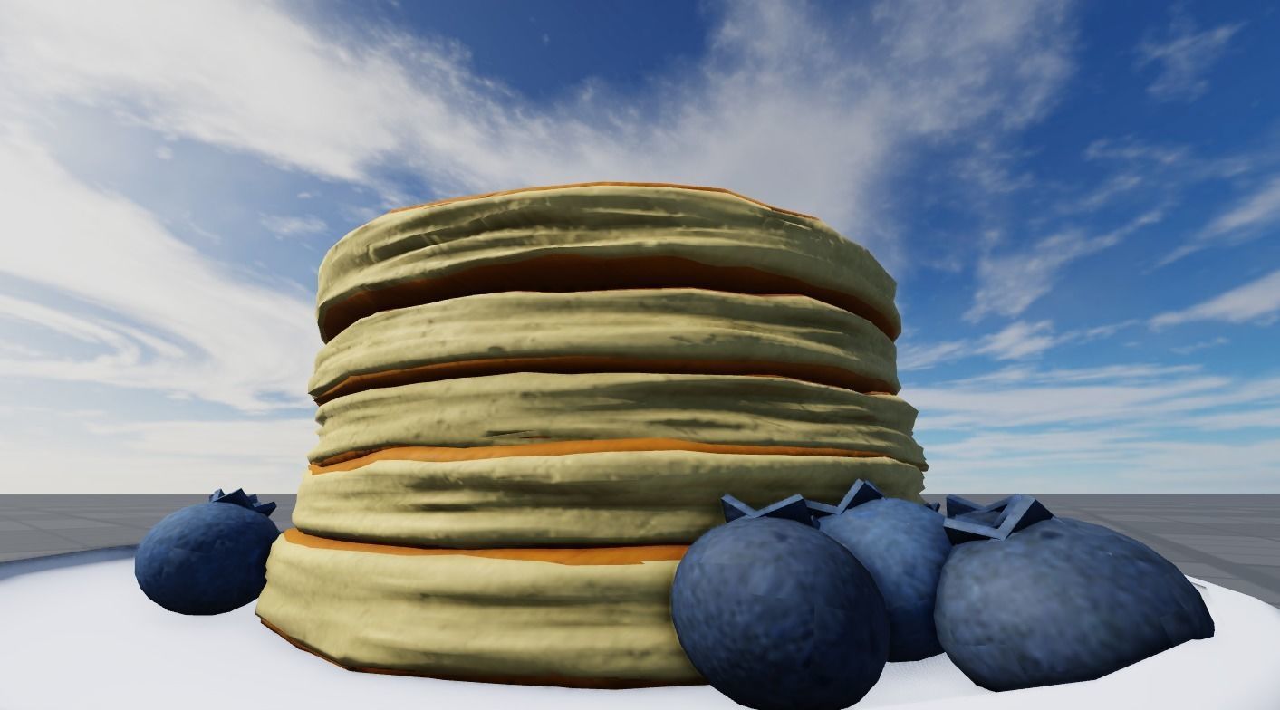 Pancakes With Blueberrys 3D Model Low-poly 3D model_13