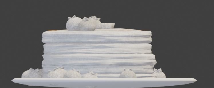 Pancakes With Blueberrys 3D Model Low-poly 3D model_30