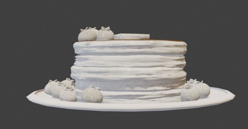Pancakes With Blueberrys 3D Model Low-poly 3D model_31