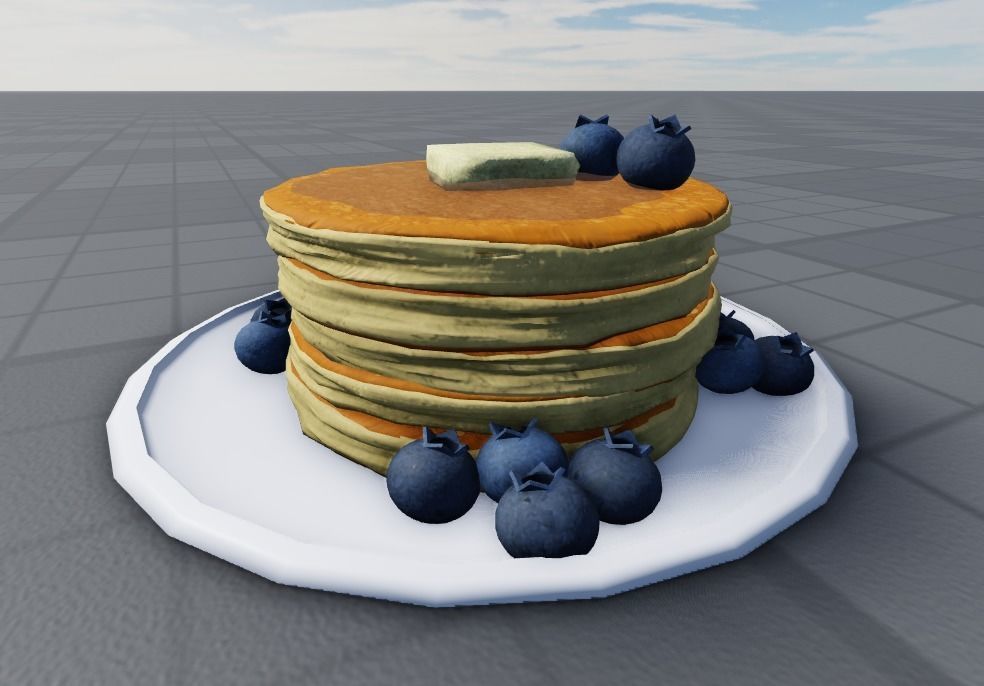 Pancakes With Blueberrys 3D Model Low-poly 3D model_21