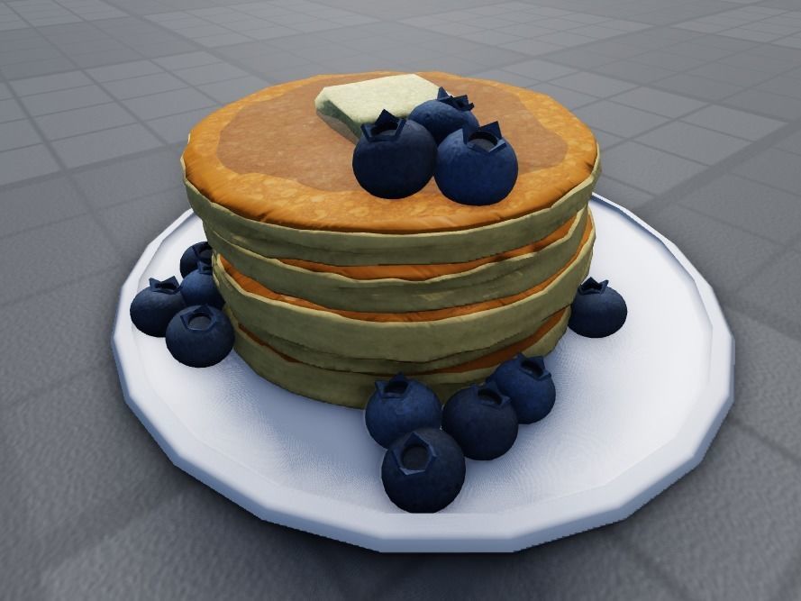 Pancakes With Blueberrys 3D Model Low-poly 3D model_14