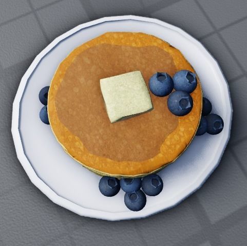 Pancakes With Blueberrys 3D Model Low-poly 3D model_11