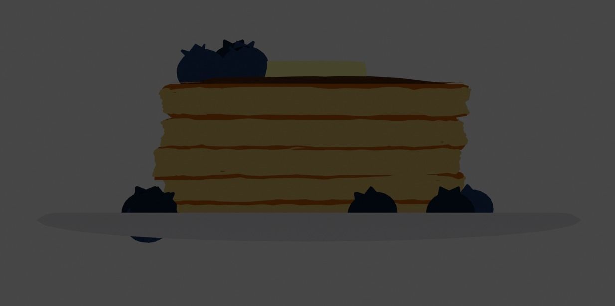 Pancakes With Blueberrys 3D Model Low-poly 3D model_7