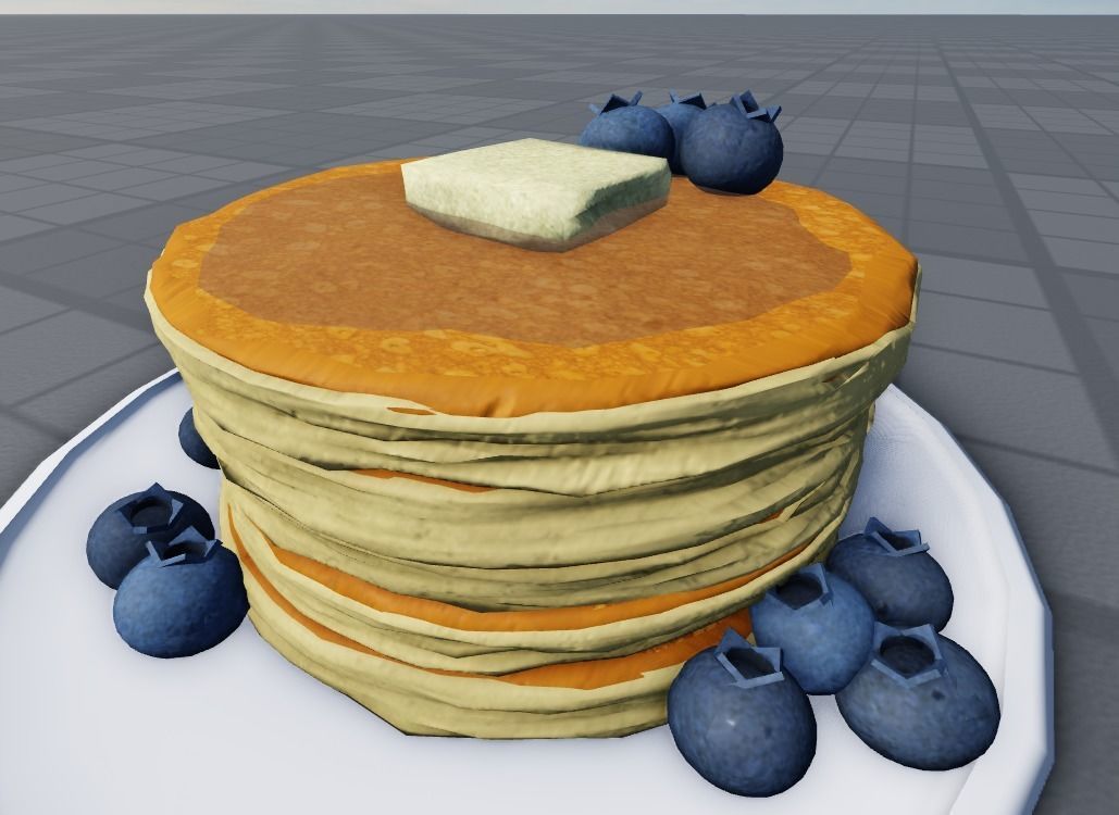 Pancakes With Blueberrys 3D Model Low-poly 3D model_26