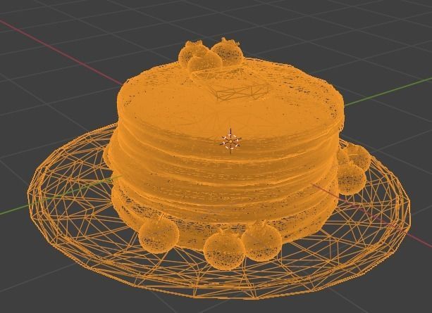Pancakes With Blueberrys 3D Model Low-poly 3D model_27