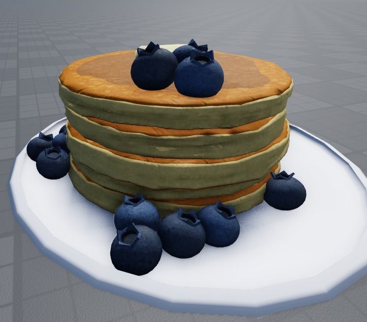 Pancakes With Blueberrys 3D Model Low-poly 3D model_22