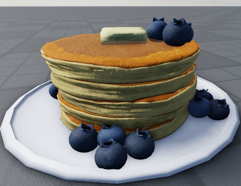 Pancakes With Blueberrys 3D Model Low-poly 3D model_16