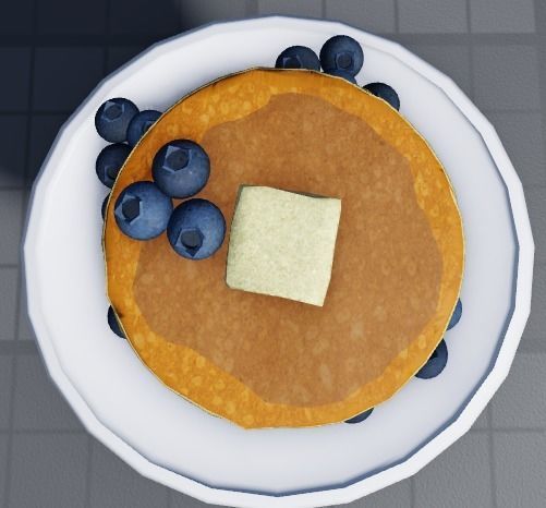 Pancakes With Blueberrys 3D Model Low-poly 3D model_10
