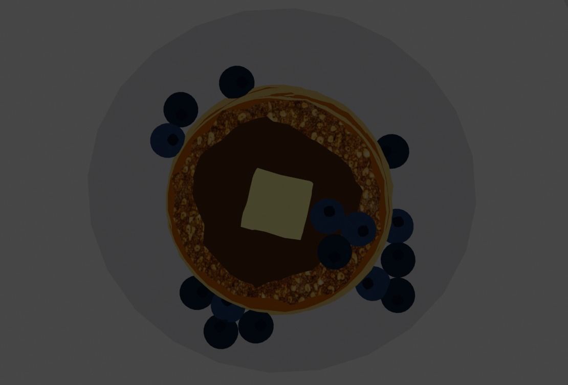 Pancakes With Blueberrys 3D Model Low-poly 3D model_3