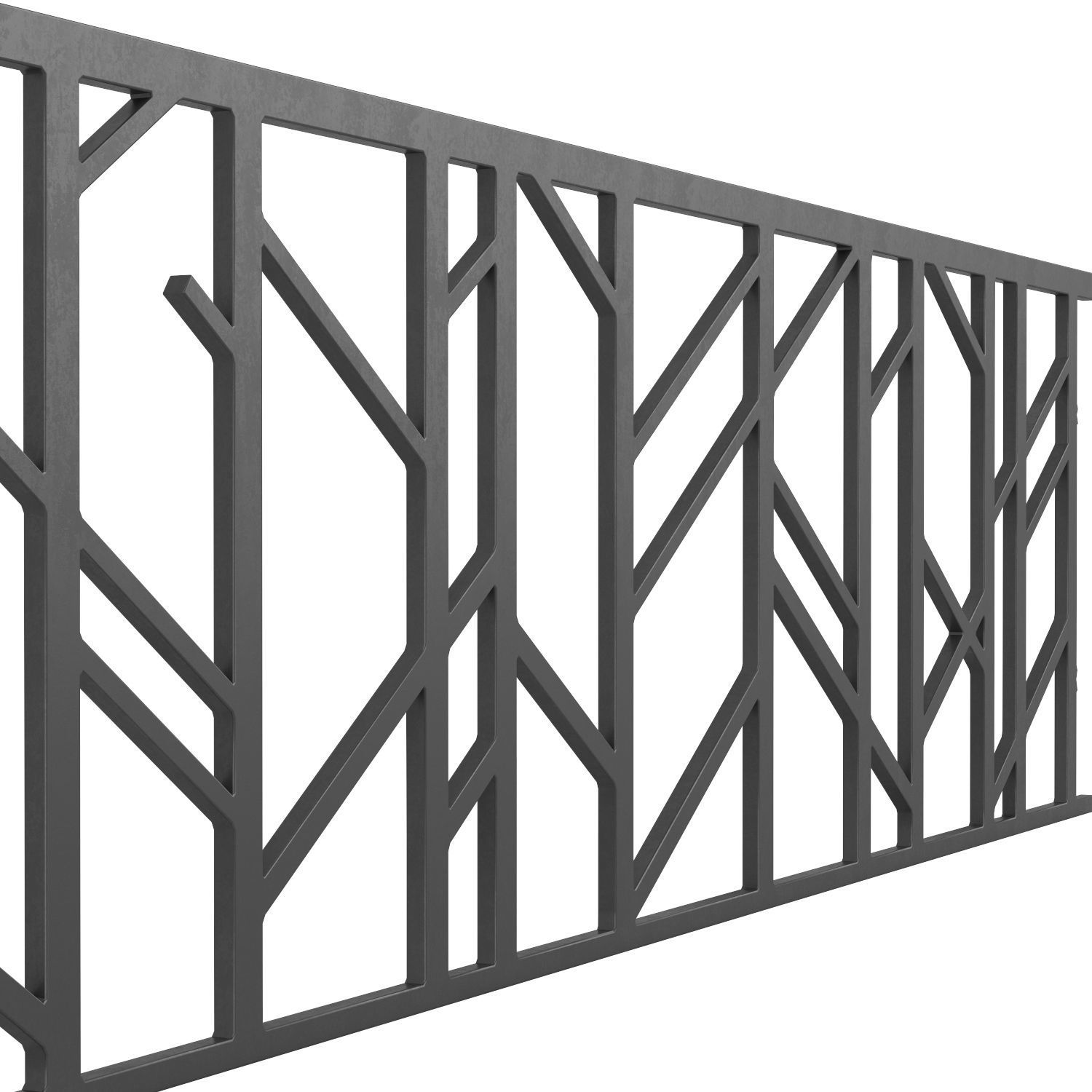 Set of modern railings 3D model_4