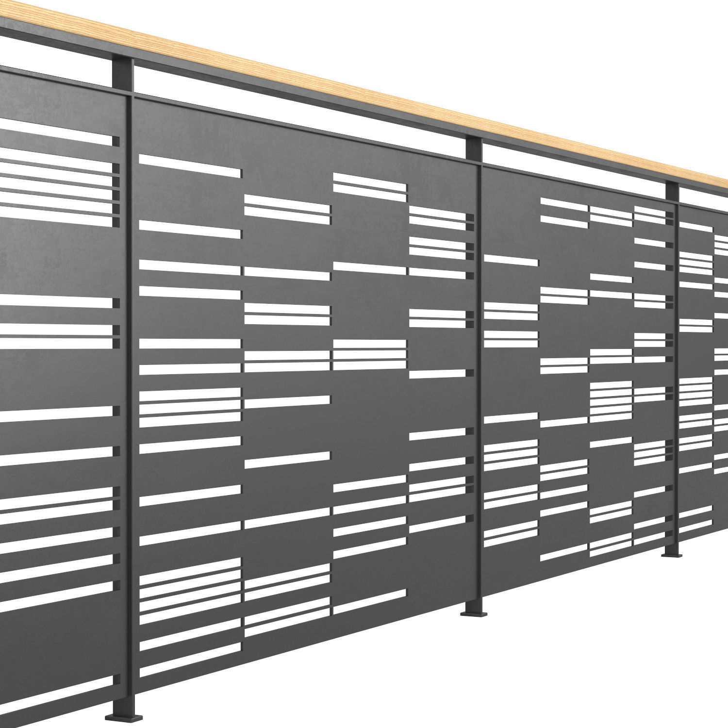 Set of modern railings 3D model_3