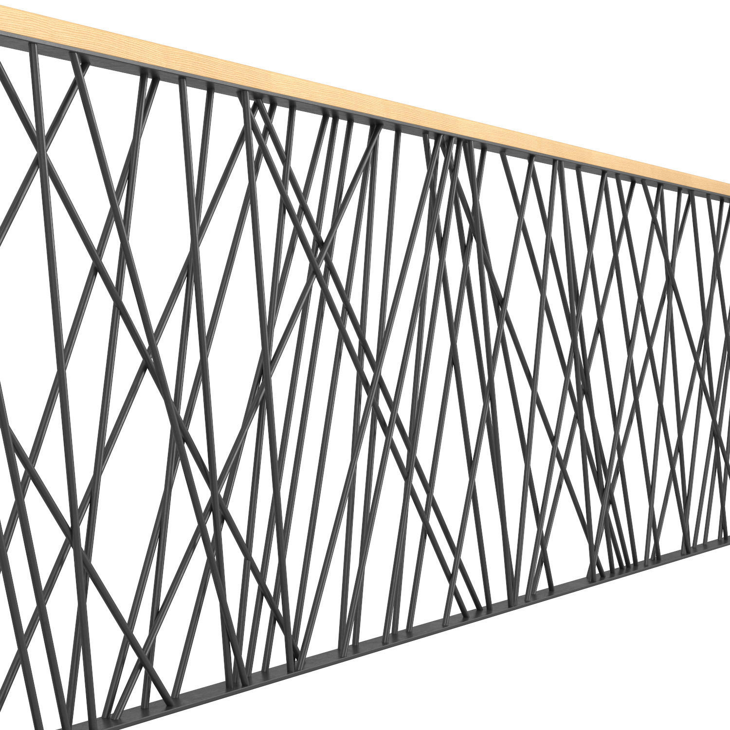 Set of modern railings 3D model_1