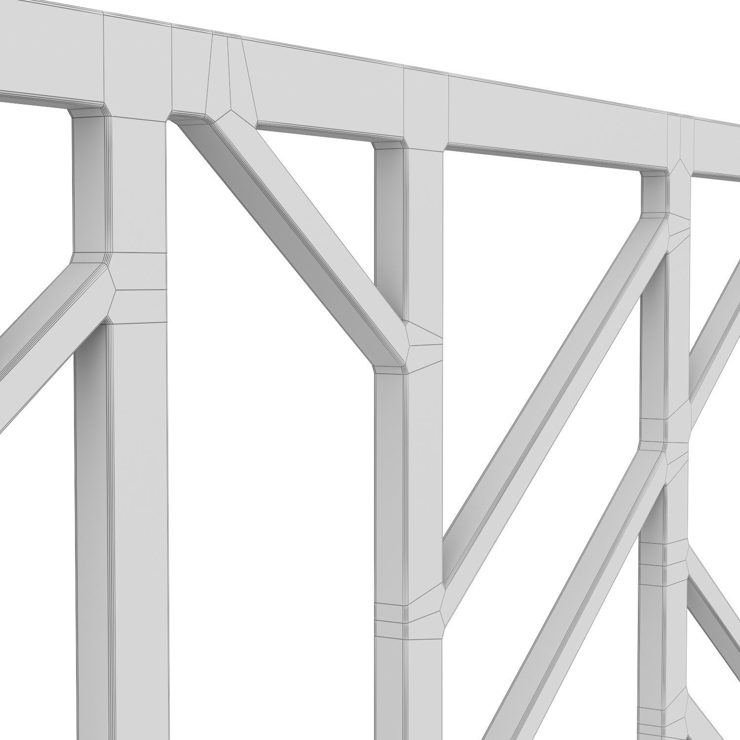 Set of modern railings 3D model_6