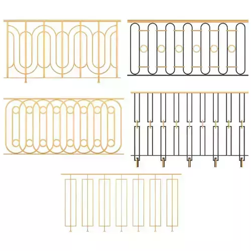  Set of classic railings 3D model