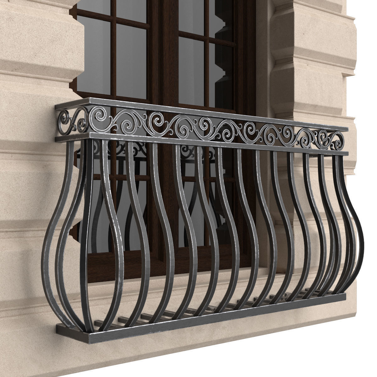 Classic balconies 1 3D model_3