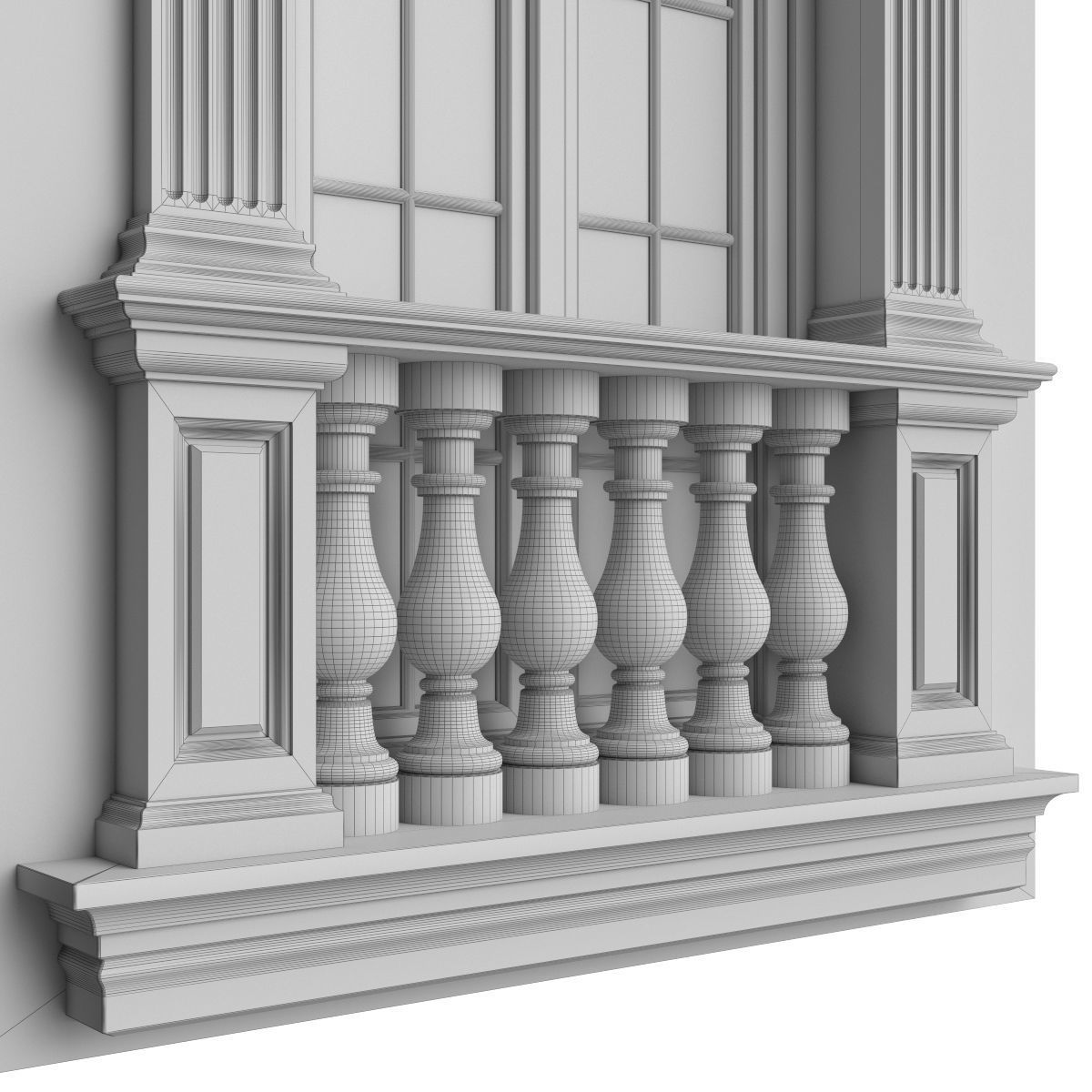 Classic balconies 1 3D model_4