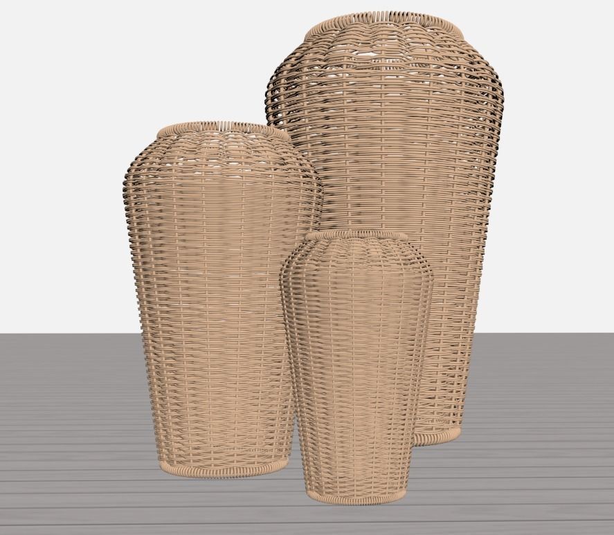 Wicker vase 3D model_2