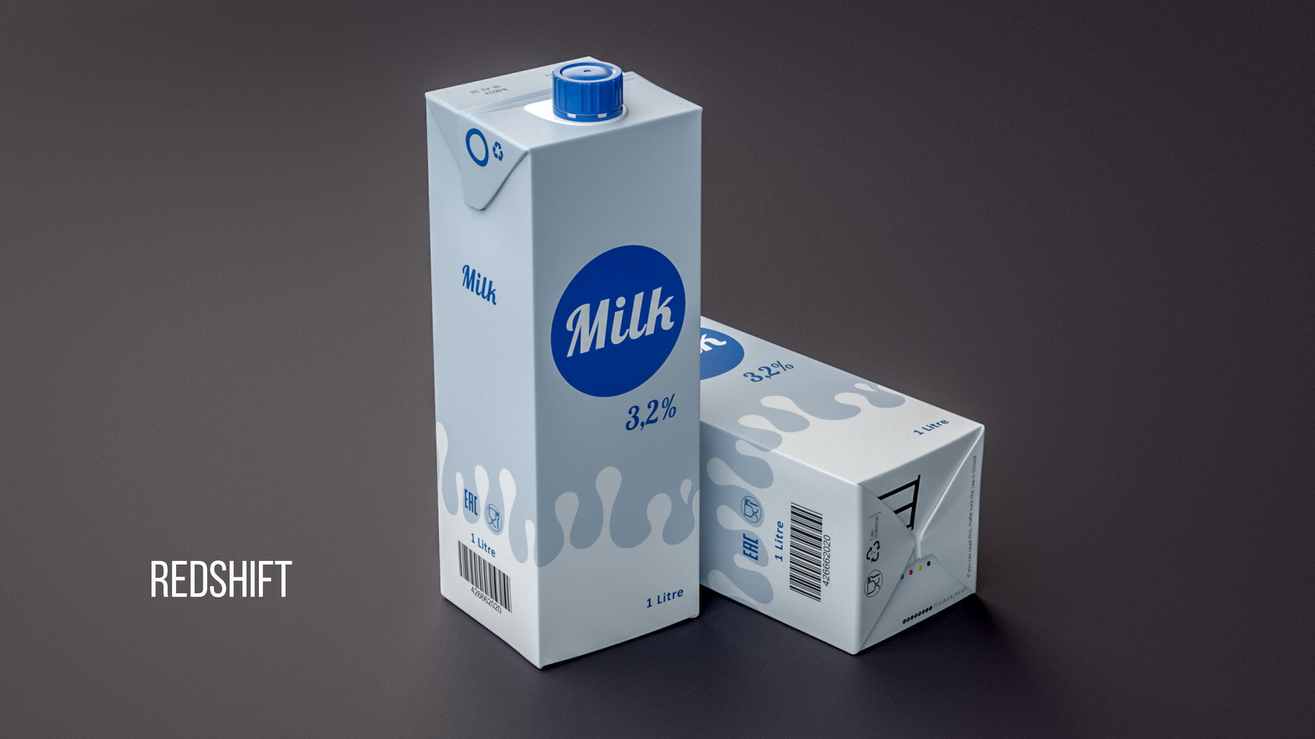 Milk Carton Package 1L 3D model 3D model_7