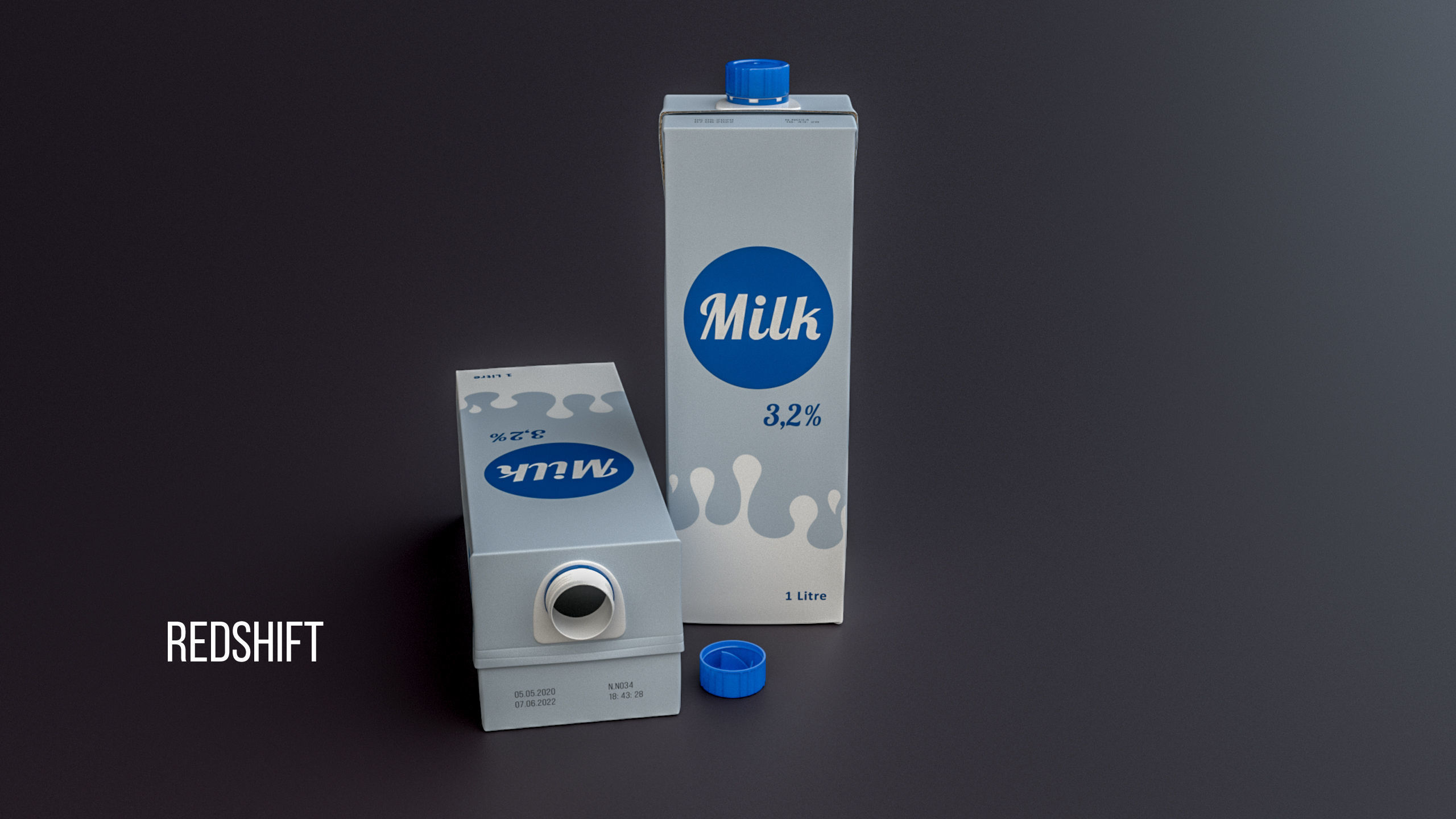 Milk Carton Package 1L 3D model 3D model_9