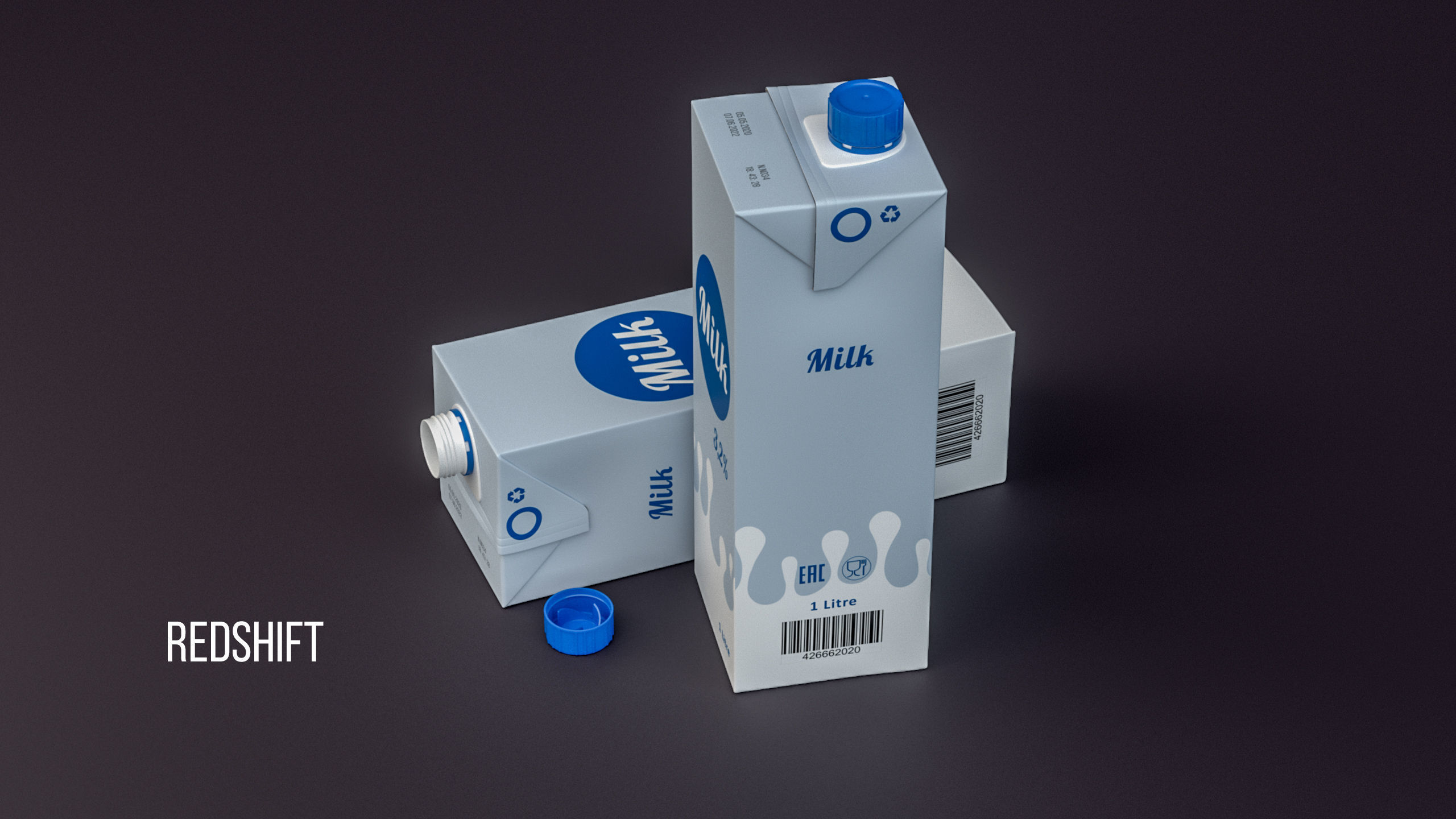 Milk Carton Package 1L 3D model 3D model_12