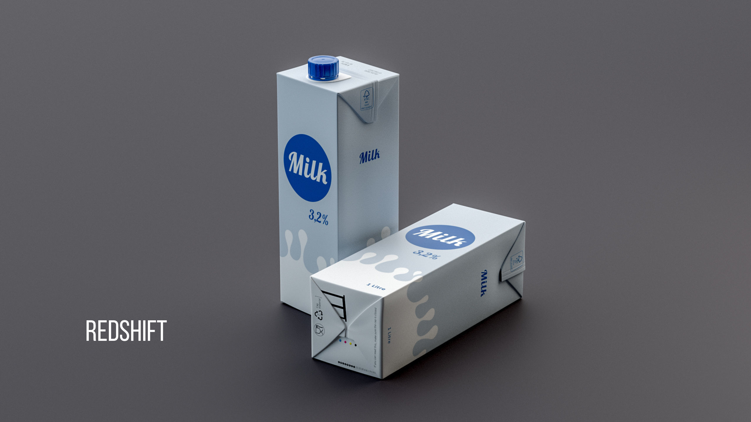 Milk Carton Package 1L 3D model 3D model_8
