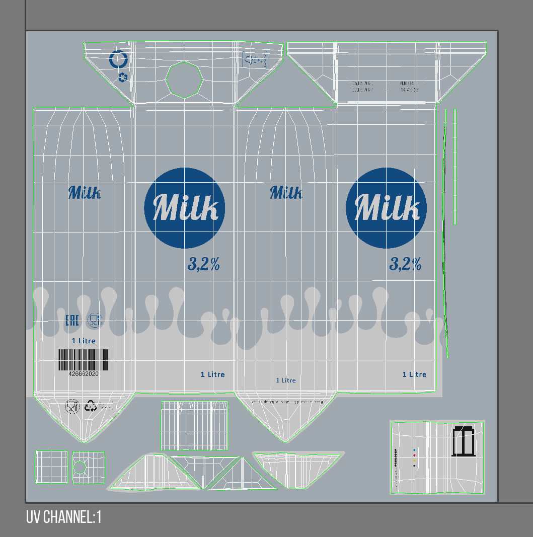 Milk Carton Package 1L 3D model 3D model_20
