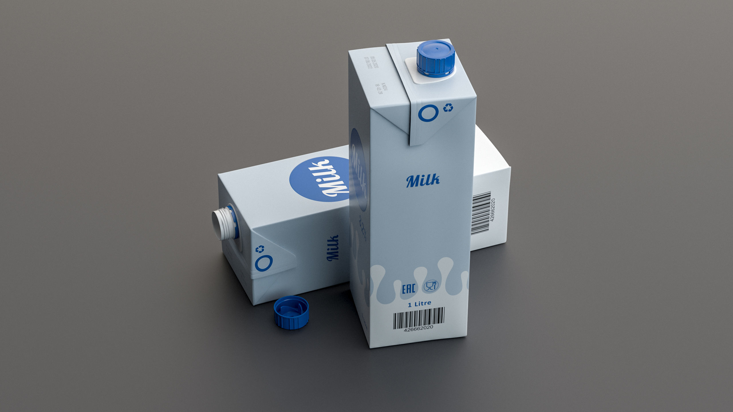 Milk Carton Package 1L 3D model 3D model_6